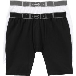 Długie bokserki bonprix czarny + biały. Białe bokserki męskie bonprix, z nadrukiem. Za 19,98 zł.