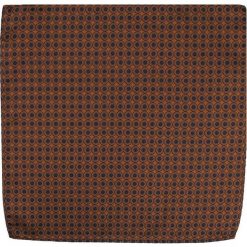 Elegancka Poszetka Męska w Grochy, Koła - Alties - Brązowa POSZALTTANIA0030. Pomarańczowe poszetki męskie Alties, w grochy, z materiału, eleganckie. Za 16,90 zł.