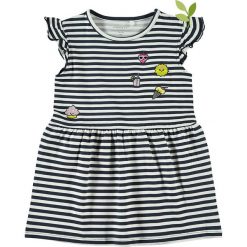 Sukienka "Zatchine" w kolorze granatowo-białym. Niebieskie sukienki niemowlęce name it girls, w paski, z bawełny, bez rękawów, midi. W wyprzedaży za 37,95 zł.