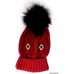 Czapka czerwona z pomponem. Czerwone czapki zimowe damskie marki Pakamera, na zimę. Za 78,00 zł.
