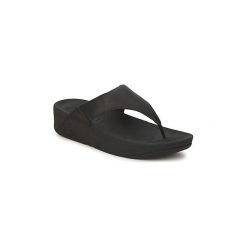 Japonki FitFlop LULU LEATHER. Czarne klapki damskie FitFlop, bez wzorów, bez obcasa. Za 369,00 zł.