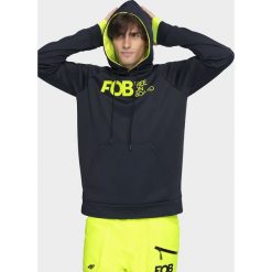 Bluza snowboardowa męska. Pomarańczowe bluzy męskie m, bez wzorów, z dzianiny, z kapturem, bez rękawów, z kapturem. W wyprzedaży za 99,99 zł.