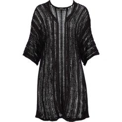 Sweter ażurowy bez zapięcia bonprix czarny. Czarne swetry damskie marki bonprix, na lato, bez wzorów, z dzianiny, bez rękawów, bez kaptura. Za 74,99 zł.