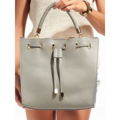 Torebka damska shopper bag skórzana Rovicky szara - szary. Szare torby damskie na zakupy ROVICKY, bez wzorów, z jeansu, eleganckie, duże, bez dodatków. Za 285,99 zł.