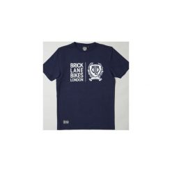 Koszulka BLB TWIN LOGO Navy. Niebieskie koszulki męskie Crankk, s, z aplikacjami, z bawełny, z podwójnym kołnierzykiem, bez rękawów. Za 99,00 zł.