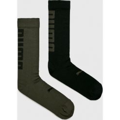 Puma - Skarpety (2-Pack). Zielone skarpetki męskie Puma, bez wzorów, z elastanu. W wyprzedaży za 37,90 zł.