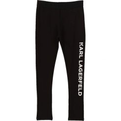 Karl Lagerfeld - Legginsy dziecięce 114-150 cm. Czarne spodnie dziewczęce KARL LAGERFELD, z nadrukiem, z elastanu. Za 259,90 zł.