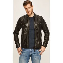 Pepe Jeans - Kurtka skórzana Jared. Czarne płaszcze męskie Pepe Jeans, s, bez wzorów, z bawełny, krótkie, bez kaptura. Za 1159,00 zł.