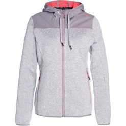 Kurtki sportowe damskie: CMP WOMAN FIX HOOD JACKET Kurtka z polaru argento/bianco