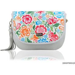 TOREBKA PURO VIEW 2076 COLORED FLOWERS 2. Szare torebki klasyczne damskie marki Pakamera. Za 269,00 zł.