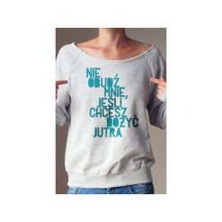 Nie obudź mnie bluza dla matek karmiących. Szare bluzy z nadrukiem damskie One mug a day, s, z bawełny. Za 159,00 zł.
