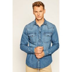 Koszula Pepe Jeans Noah PM306529. Niebieskie koszule męskie Pepe Jeans, m, bez wzorów, z jeansu, casualowe, bez kołnierzyka, bez rękawów. Za 339,00 zł.