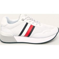 Tommy Hilfiger - Buty. Białe buty sportowe damskie TOMMY HILFIGER, bez wzorów, ze skóry, sportowe. Za 449,90 zł.