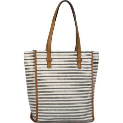 Tom Tailor torebka Torina Tote bag 27054 kremowa. Białe torebki klasyczne damskie Tom Tailor, bez wzorów, prążkowane, klasyczne, bez dodatków. Za 179,00 zł.