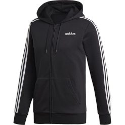 Adidas Essentials 3-Stripes Fleece Hoodie DQ3101. Czarne bluzy męskie Adidas, m, bez wzorów, z bawełny, bez kołnierzyka, bez rękawów, bez kaptura. W wyprzedaży za 199,99 zł.