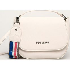 Pepe Jeans - Torebka Eva. Niebieskie listonoszki damskie Pepe Jeans, w paski, z poliesteru, na ramię, bez dodatków. W wyprzedaży za 179,90 zł.