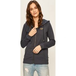 Roxy - Bluza. Niebieskie bluzy damskie Roxy, s, bez wzorów, z bawełny, bez rękawów, z kapturem. Za 239,90 zł.