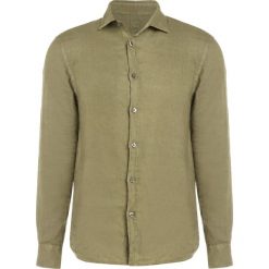 Koszule męskie na spinki: 120% Lino CAMICIA UOMO Koszula military green