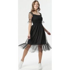 Czarna Sukienka Melite. Czarne sukienki damskie Born2be, s, z tkaniny, eleganckie, krótkie, midi. Za 119,99 zł.