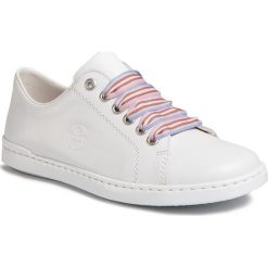 Sneakersy RIEKER - L2710-80 Weiss. Białe półbuty damskie Rieker, ze skóry. Za 249,00 zł.