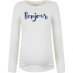 Koszulka ciążowa w kolorze białym. Białe t-shirty damskie bellybutton, m, z nadrukiem, z okrągłym kołnierzem, z długim rękawem. W wyprzedaży za 86,95 zł.