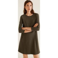 Mango - Sukienka Pique. Brązowe sukienki mini Mango, na co dzień, l, z elastanu, casualowe, z okrągłym kołnierzem, proste. Za 139,90 zł.