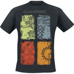 Gra o Tron Banner T-Shirt czarny. Czarne koszulki męskie marki Gra o Tron, l, z nadrukiem, z okrągłym kołnierzem. Za 74,90 zł.