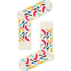 Happy Socks - Skarpetki Brush. Białe skarpetki damskie marki Happy Socks, z elastanu. W wyprzedaży za 27,90 zł.