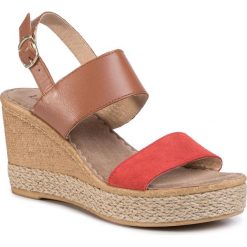 Espadryle LASOCKI - P425 Red. Czerwone espadryle damskie Lasocki, bez wzorów, ze skóry, bez obcasa, na obcasie. Za 159,99 zł.
