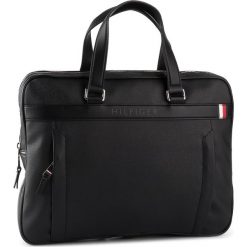 Torba na laptopa TOMMY HILFIGER - Coated Canvas Slim Computer Bag AM0AM04893 002. Czarne torby męskie skórzane TOMMY HILFIGER, bez wzorów, ze skóry ekologicznej. Za 699,00 zł.