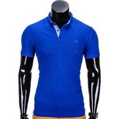 KOSZULKA MĘSKA POLO BEZ NADRUKU S837 - NIEBIESKA. Niebieskie koszulki polo marki Ombre Clothing, m, z nadrukiem. Za 39,00 zł.