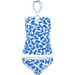 Tankini (2 części) bonprix niebiesko-biały z nadrukiem. Niebieskie stroje kąpielowe damskie marki bonprix, z nadrukiem. Za 54,99 zł.