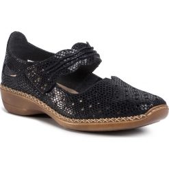 Półbuty RIEKER - 41337-14 Blau. Niebieskie półbuty damskie Rieker, ze skóry. Za 249,00 zł.