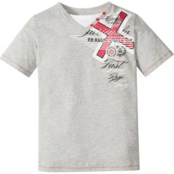 T-shirty chłopięce: T-shirt „used” bonprix jasnoszary melanż z nadrukiem