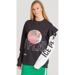 BLUZA ICE PLAY. Czarne bluzy damskie Ice Play, s, z nadrukiem, z bawełny, bez rękawów, bez kaptura. Za 395,00 zł.