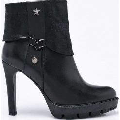 Carinii - Botki by Maja Sablewska. Czarne buty zimowe damskie Carinii, z materiału, na obcasie. W wyprzedaży za 219,90 zł.