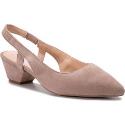 Sandały OLEKSY - 648/809 Zamsz Cappucino. Brązowe klapki damskie marki Oleksy, bez wzorów, ze skóry, bez obcasa, na obcasie. Za 259,00 zł.