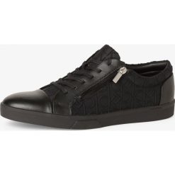 Calvin Klein - Tenisówki męskie z dodatkiem skóry, czarny. Czarne trampki męskie Calvin Klein, bez wzorów, ze skóry, na zamek. Za 349,95 zł.