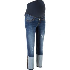 Dżinsy ciążowe do kostki, proste nogawki bonprix niebieski "stone”. Niebieskie jeansy damskie bonprix, z jeansu. Za 59,99 zł.