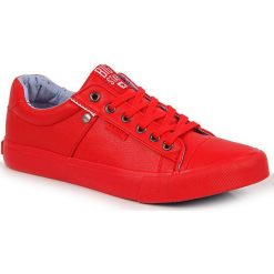 Trampki niskie męskie eko skóra czerwone Big Star GG174030 - czerwony. Czerwone trampki męskie BIG STAR, bez wzorów, ze skóry, retro, bez zapięcia. Za 129,99 zł.