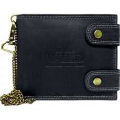 Portfel skórzany z łańcuchem Always Wild 2900-BIC. Czarne portfele męskie ALWAYS WILD, bez wzorów, ze skóry. Za 59,90 zł.
