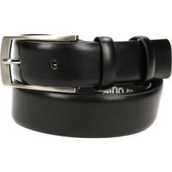 Pasek męski. Czarne paski męskie Gino Rossi, w paski, ze skóry, eleganckie. Za 149,90 zł.