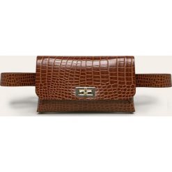 Answear - Nerka. Pomarańczowe nerki damskie ANSWEAR, w paski, ze skóry ekologicznej, małe, bez dodatków. W wyprzedaży za 59,90 zł.