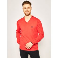 Sweter Boss Val_Pro 50422635. Czerwone swetry męskie Boss, xl, bez wzorów, z elastanu, klasyczne, z klasycznym kołnierzykiem, bez kaptura. W wyprzedaży za 439,00 zł.