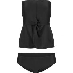 Tankini z dłuższym topem (2 części) bonprix czarny. Czarne stroje kąpielowe damskie bonprix, bez wzorów. Za 124,99 zł.