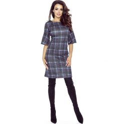Jola kraciasta sukienka z szerokim rękawem multikolor. Sukienki damskie Made in Poland, s, bez wzorów, z poliesteru, bez kołnierzyka, bez rękawów. Za 89,00 zł.