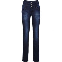 Jeansy damskie: Dżinsy SKINNY z wysoką talią bonprix ciemny denim