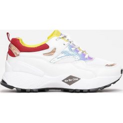 Biało-Żółte Sneakersy Collin. Białe sneakersy damskie Renee, z jeansu. Za 99,99 zł.