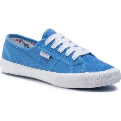 Tenisówki PEPE JEANS - Baker Towel PGS30428 Summer Blue 534. Niebieskie półbuty dziewczęce Pepe Jeans, bez wzorów, z jeansu, na sznurówki. W wyprzedaży za 139,00 zł.