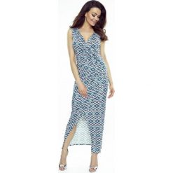 Sukienka maxi we wzór. Sukienki damskie Made in Poland, s, bez wzorów, z elastanu, bez kołnierzyka, bez rękawów, maxi. Za 109,00 zł.